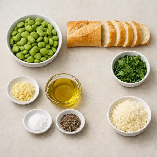 Ingredients for Fava Bean Crostini