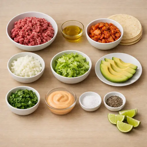 Ingredients for Fermented Kimchi Tacos