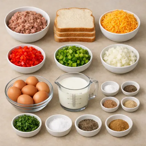 Ingredients for Festive Christmas Morning Casserole