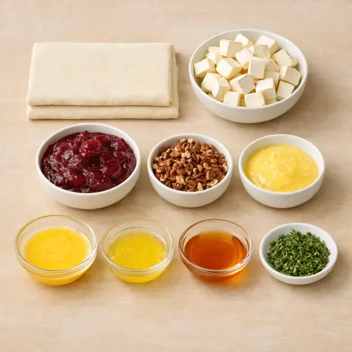 Ingredients for Festive Cranberry Brie Puffs