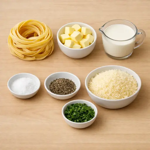 Ingredients for Fettuccine Alfredo