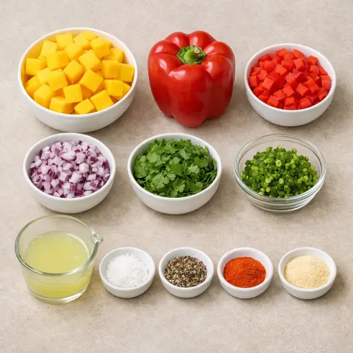 Ingredients for Fiery Mango Salsa