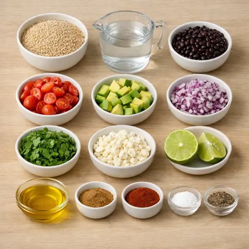 Ingredients for Fiesta Quinoa Taco Salad