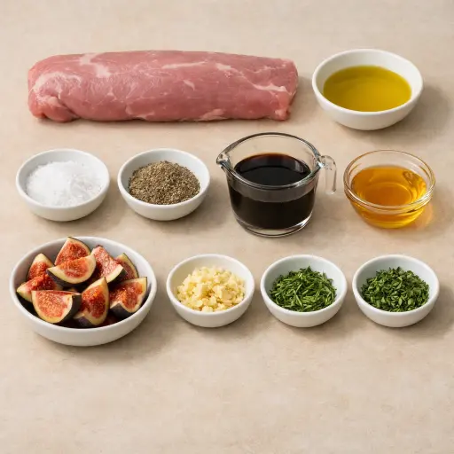 Ingredients for Fig and Balsamic Glazed Pork Tenderloin