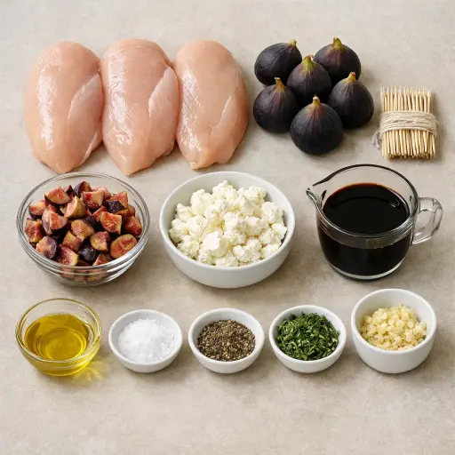 Ingredients for Fig and Goat Cheese Stuffed Chicken