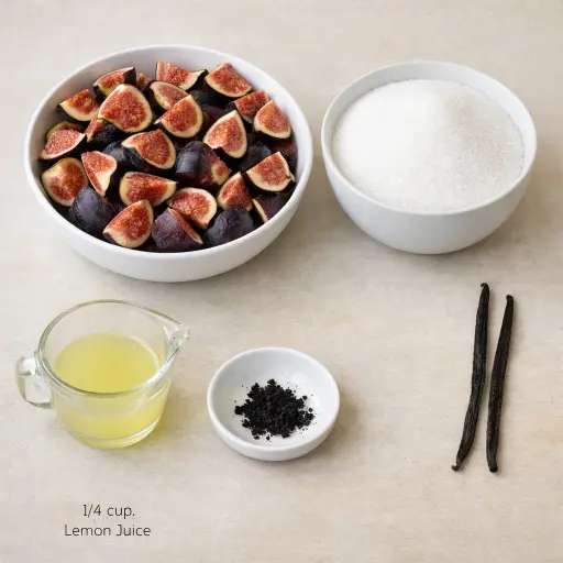 Ingredients for Fig and Vanilla Bean Jam