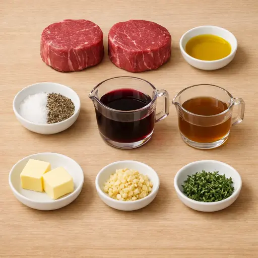 Ingredients for Filet Mignon with Red Wine Reduction