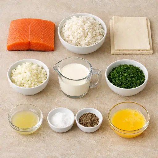 Ingredients for Finnish Salmon Pie (Lohipiirakka)