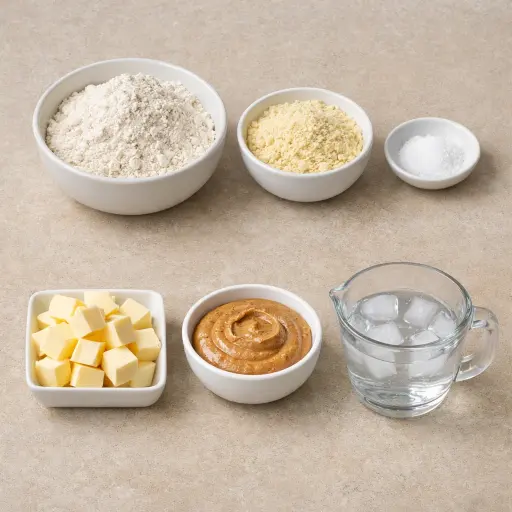 Ingredients for Flaky Almond Butter Pie Crust