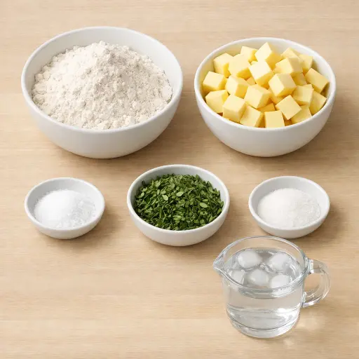 Ingredients for Flaky Herb Infused Pie Crust