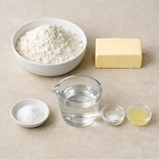 Ingredients for Flaky Puff Pastry