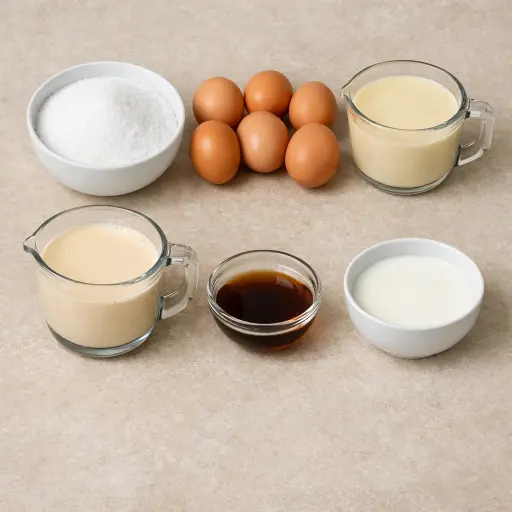 Ingredients for Flan