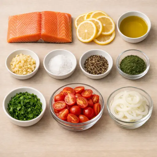 Ingredients for Foil-Wrapped Baked Salmon