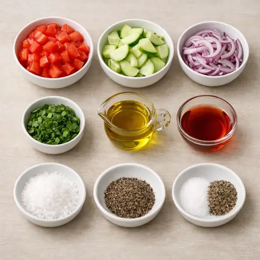 Ingredients for Fresh Garden Trio Salad