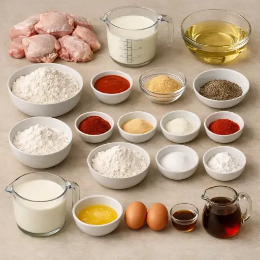 Ingredients for Fried Chicken and Waffles
