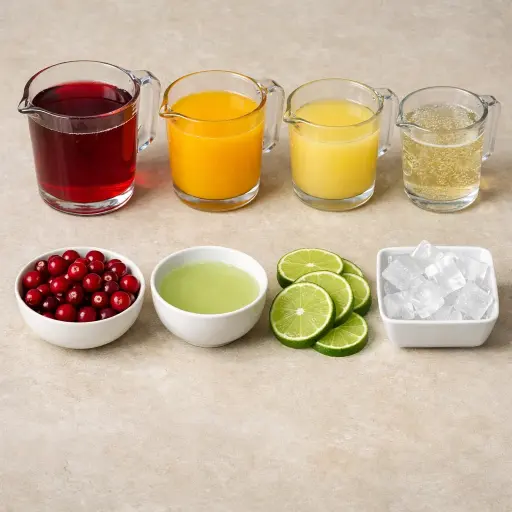 Ingredients for Frosty Cranberry Punch