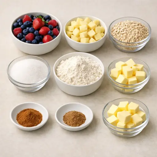 Ingredients for Fruit Crumble Delight