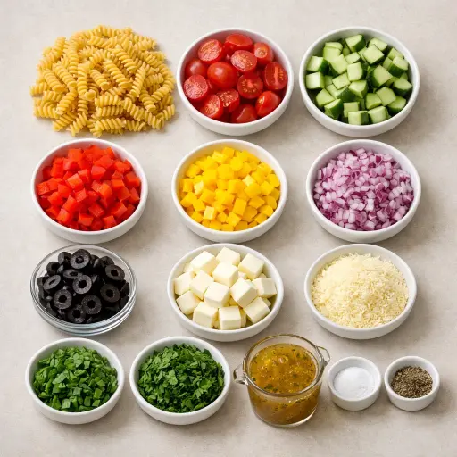 Ingredients for Full-Court Press Pasta Salad