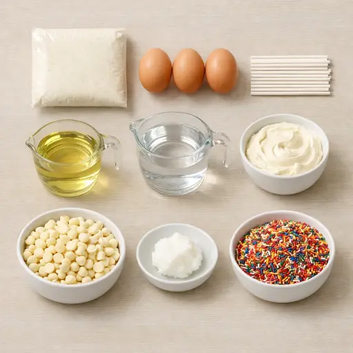 Ingredients for Funfetti Cake Pops