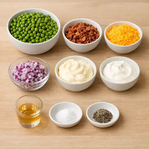 Ingredients for Garden Fresh Pea Salad