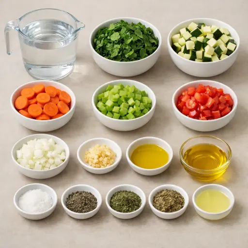 Ingredients for Garden Greens Diet Soup