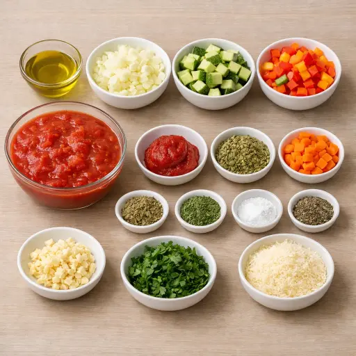 Ingredients for Garden Harvest Spaghetti Sauce