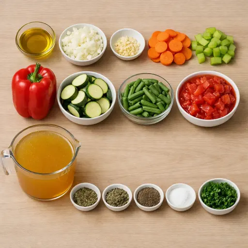 Ingredients for Garden Harvest Vegetable Soup