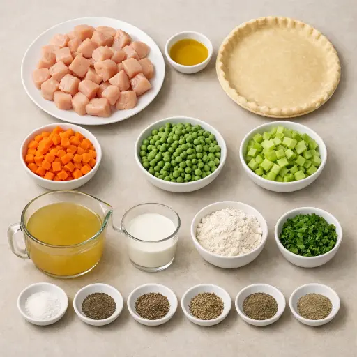Ingredients for Garden Herb Chicken Pot Pie