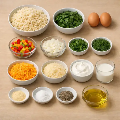 Ingredients for Garden Herb Hash Brown Casserole