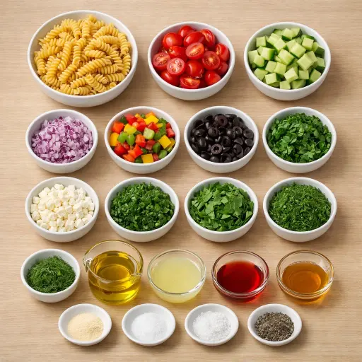 Ingredients for Garden Herb Pasta Salad