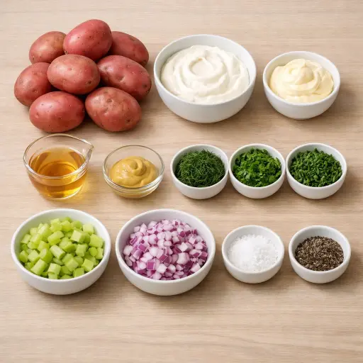 Ingredients for Garden Herb Potato Salad