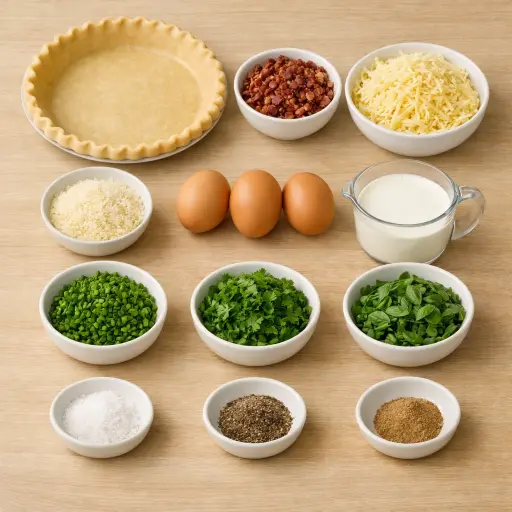 Ingredients for Garden Herb Quiche Lorraine