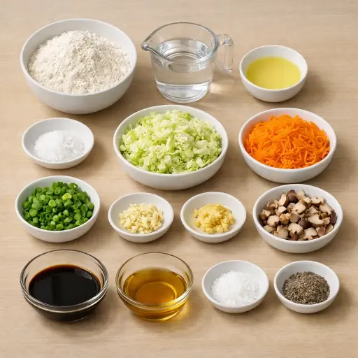 Ingredients for Garden Vegetable Dumplings
