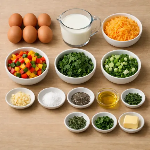 Ingredients for Garden Vegetable Egg Casserole