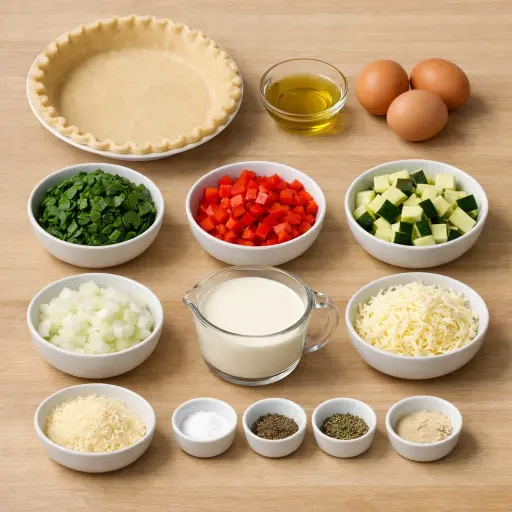 Ingredients for Garden Veggie Quiche