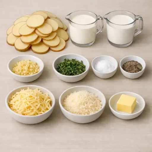 Ingredients for Garlic & Herb Scalloped Potatoes