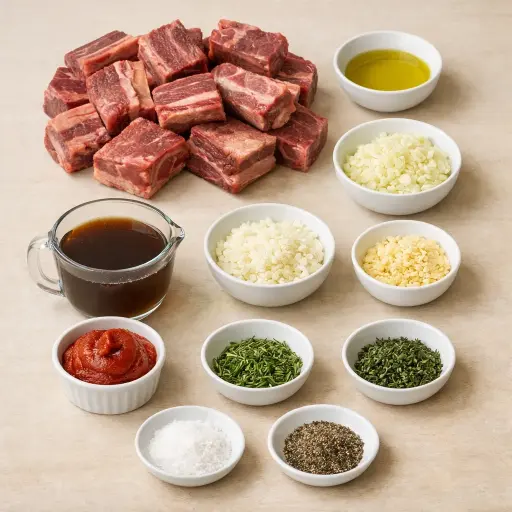 Ingredients for Garlic and Herb Slow Cooker Beef Short Ribs