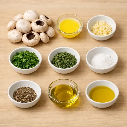 Ingredients for Garlic Butter Grilled Mushrooms
