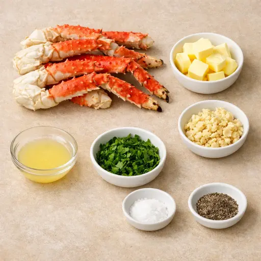 Ingredients for Garlic Butter King Crab Legs