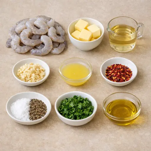 Ingredients for Garlic Butter Shrimp Delight