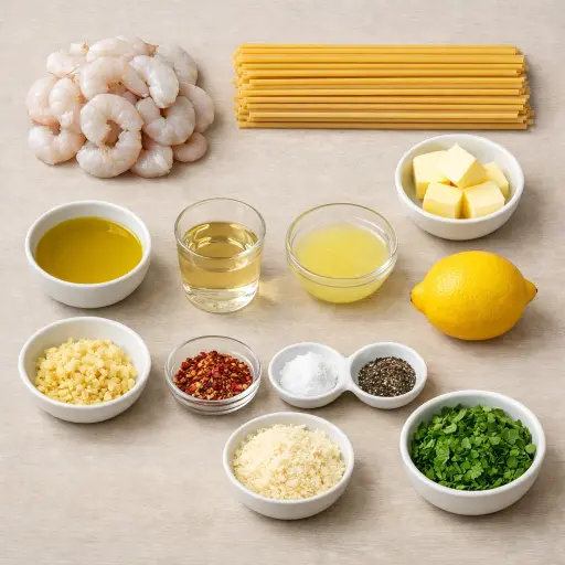 Ingredients for Garlic Butter Shrimp Scampi