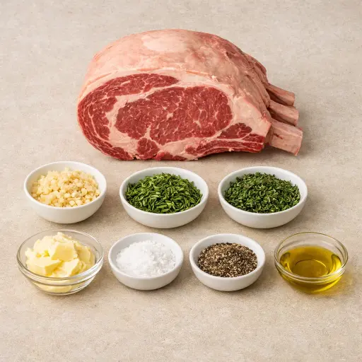 Ingredients for Garlic Herb Butter Prime Rib
