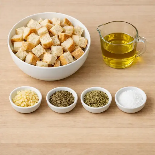 Ingredients for Garlic Herb Croutons