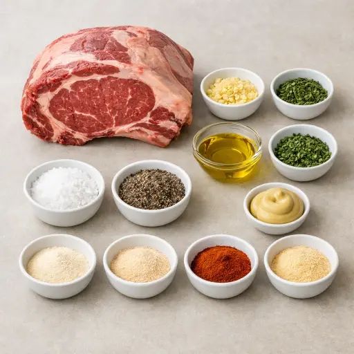 Ingredients for Garlic Herb Crusted Prime Rib