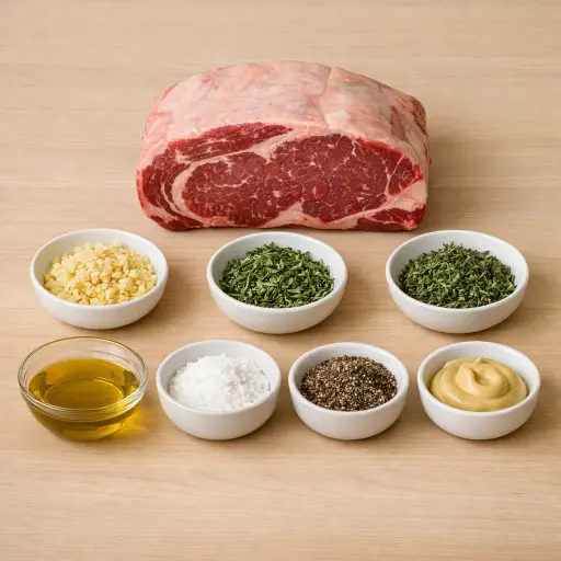 Ingredients for Garlic Herb Crusted Rib Roast
