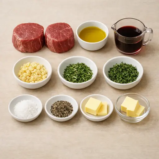 Ingredients for Garlic Herb Infused Filet Mignon