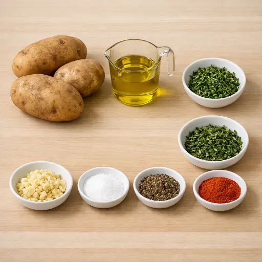 Ingredients for Garlic Herb Oven Roasted Potatoes