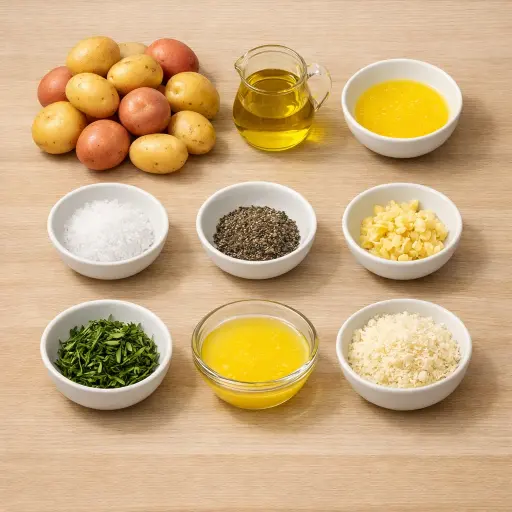 Ingredients for Garlic Herb Smashed Potatoes