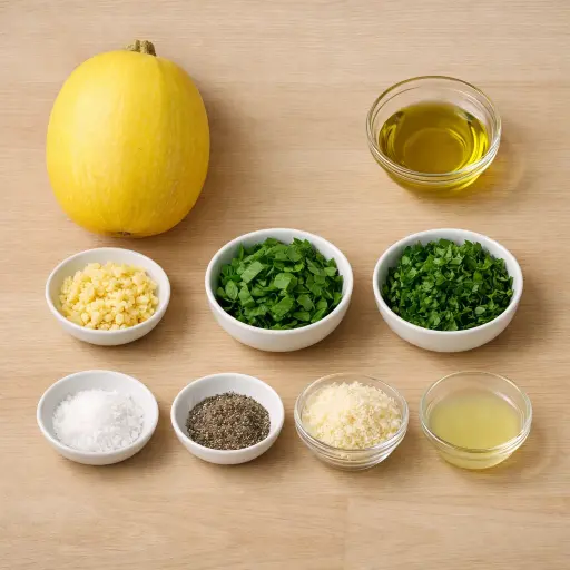 Ingredients for Garlic Herb Spaghetti Squash