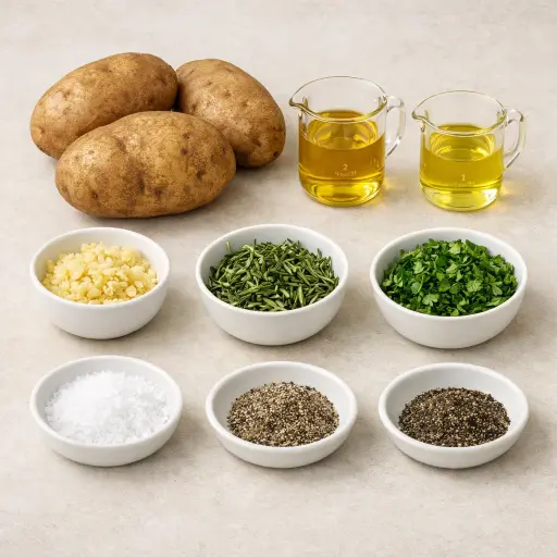 Ingredients for Garlic Herb Truffle Fries